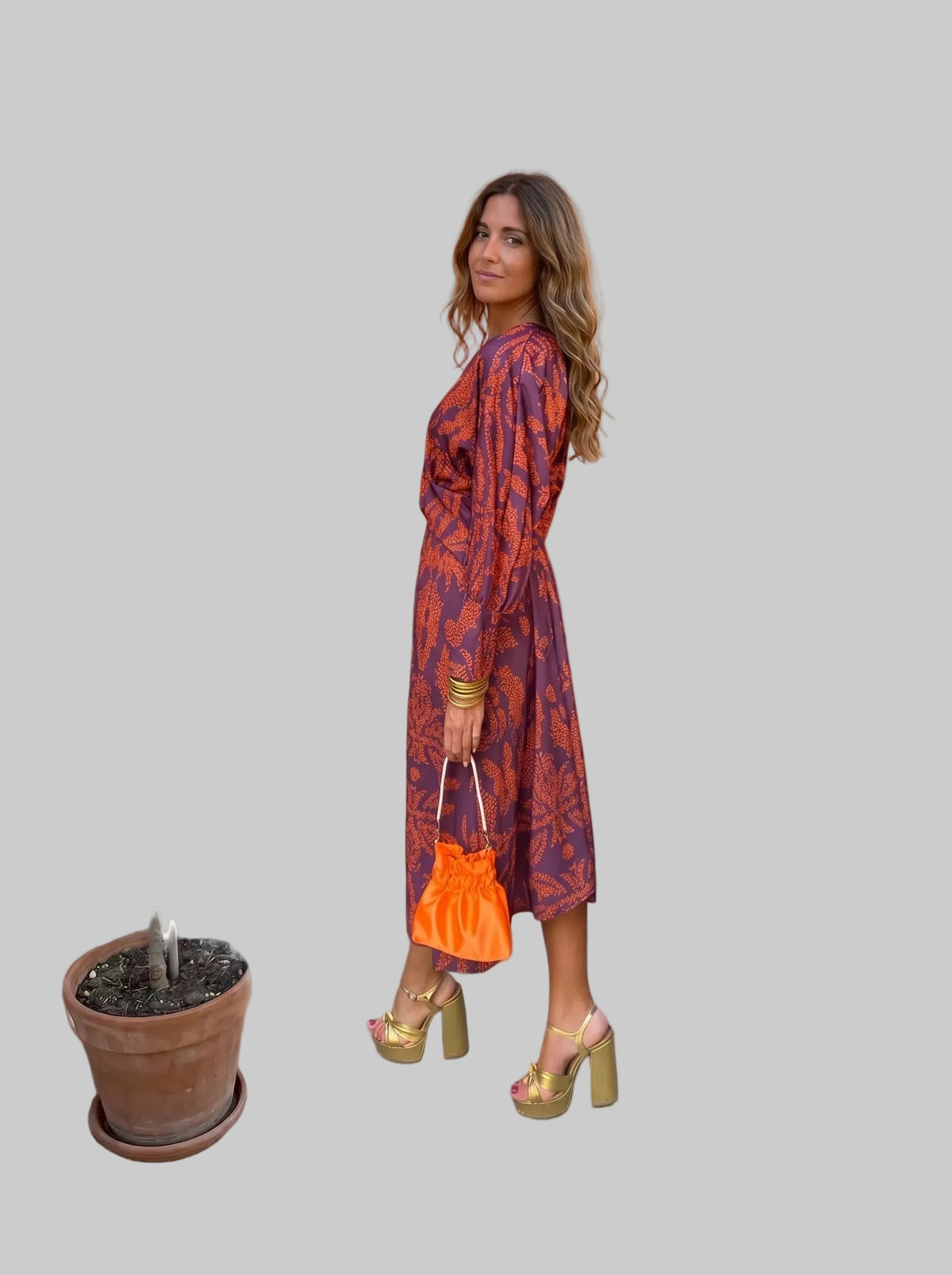 Vestido midi con estampado