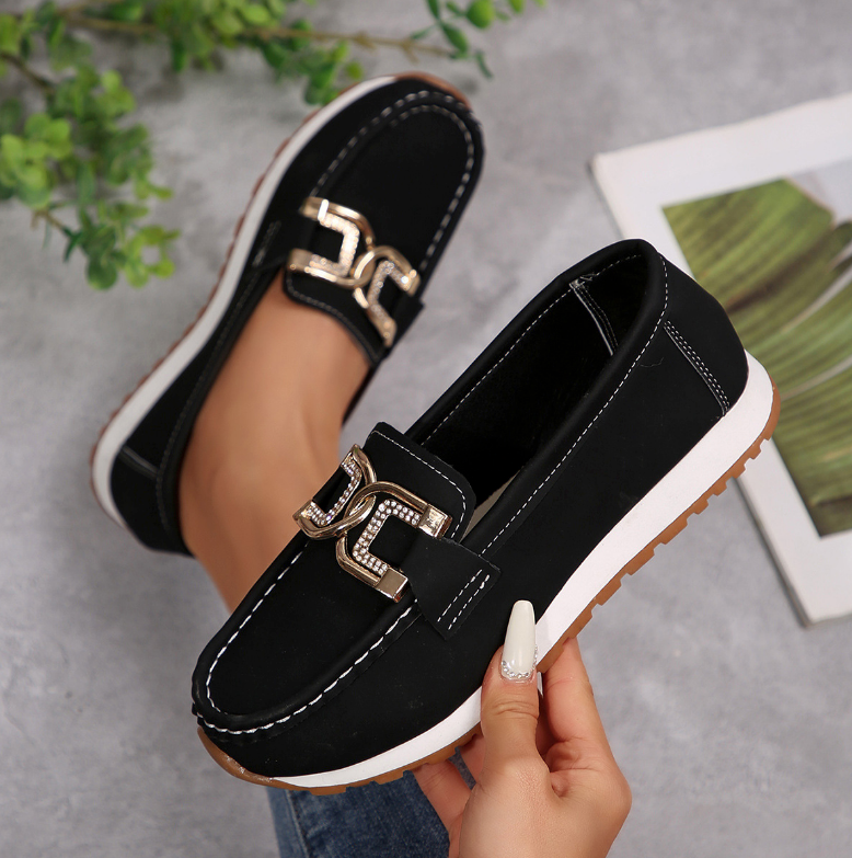 Emma - Mocasines elegantes con hebilla de diamante