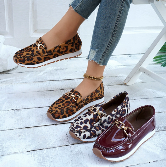 Everly - Mocasines con estampado de leopardo