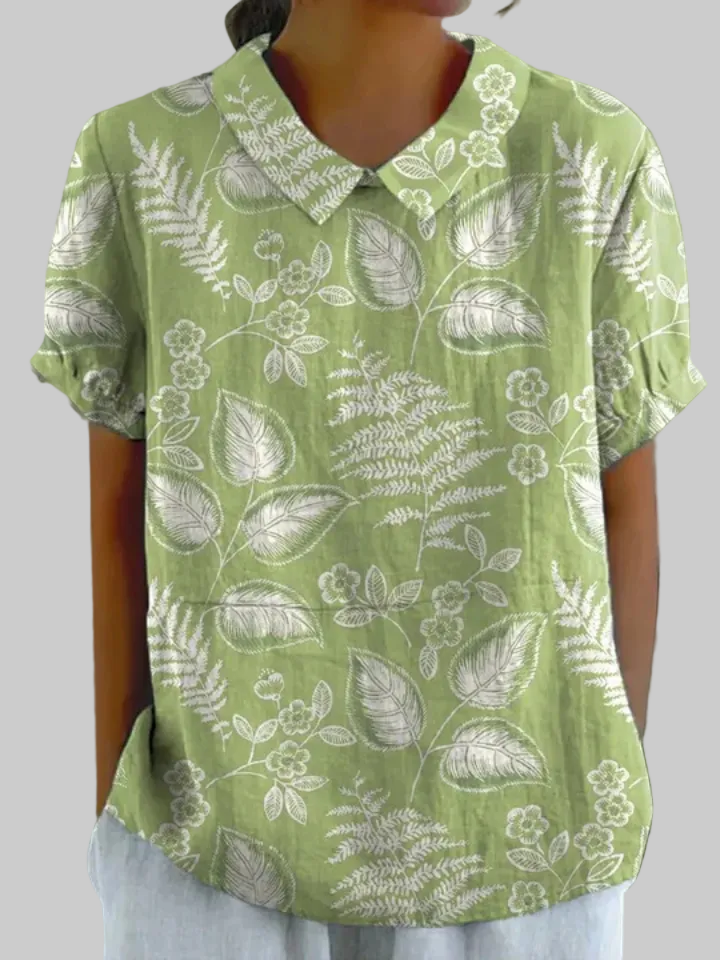 Cleo | Camisa Botánica Verde Salvia