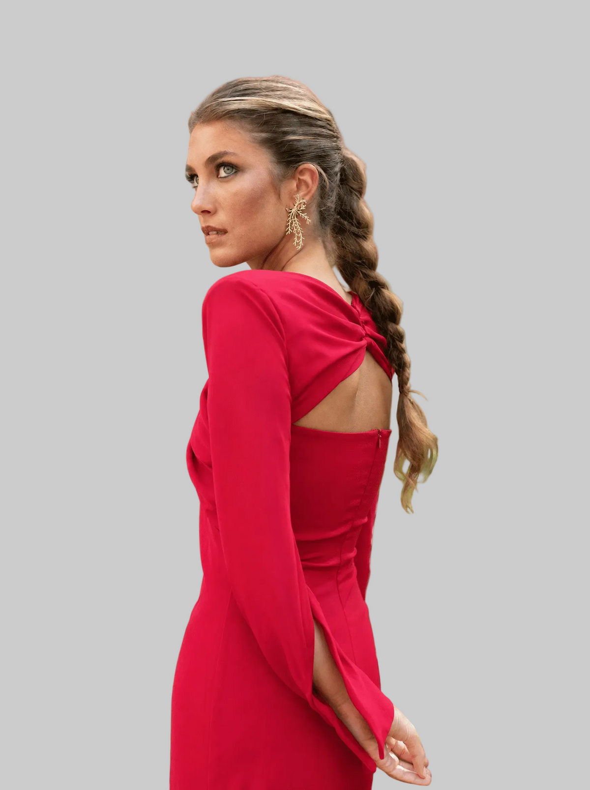 Vestido Midi Elegante Rojizo