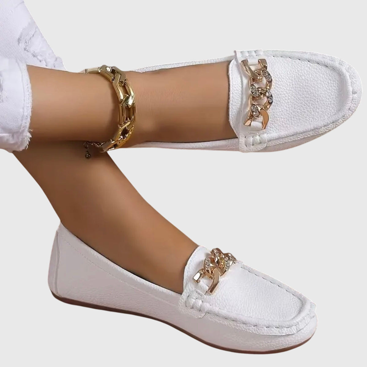 Eden - Mocasines planos con hebilla de diamante