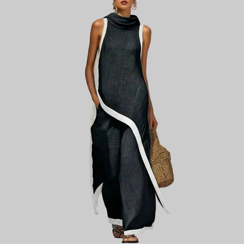 Nadia Conjunto Efecto Lino Atemporal con Diseño Minimalista