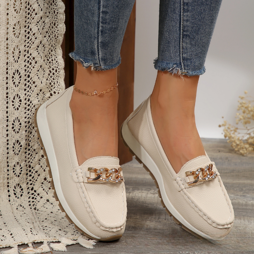 Evelyn - Mocasines con hebilla de diamantes