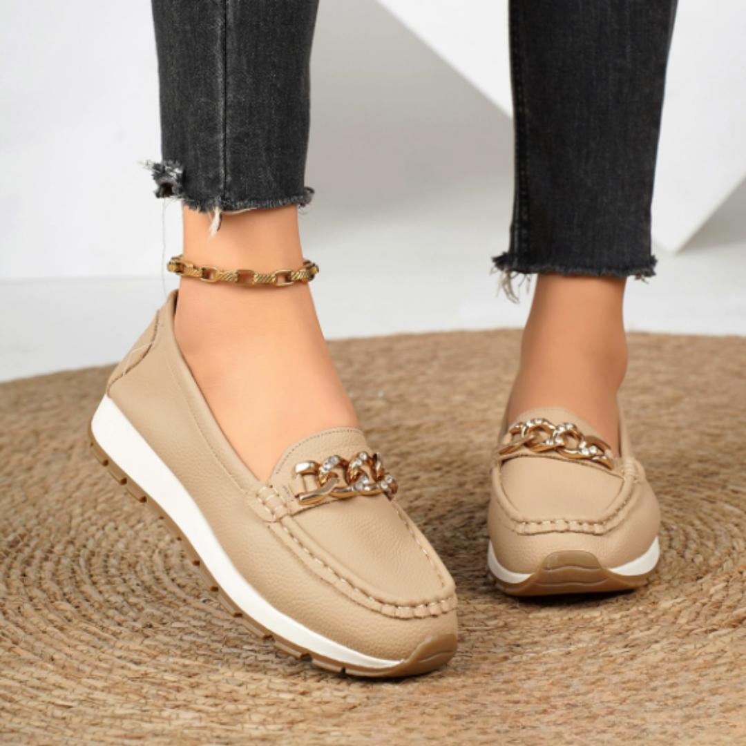 Evelyn - Mocasines con hebilla de diamantes