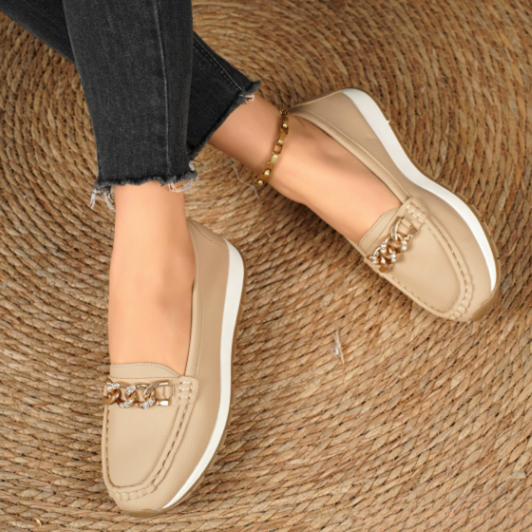 Evelyn - Mocasines con hebilla de diamantes