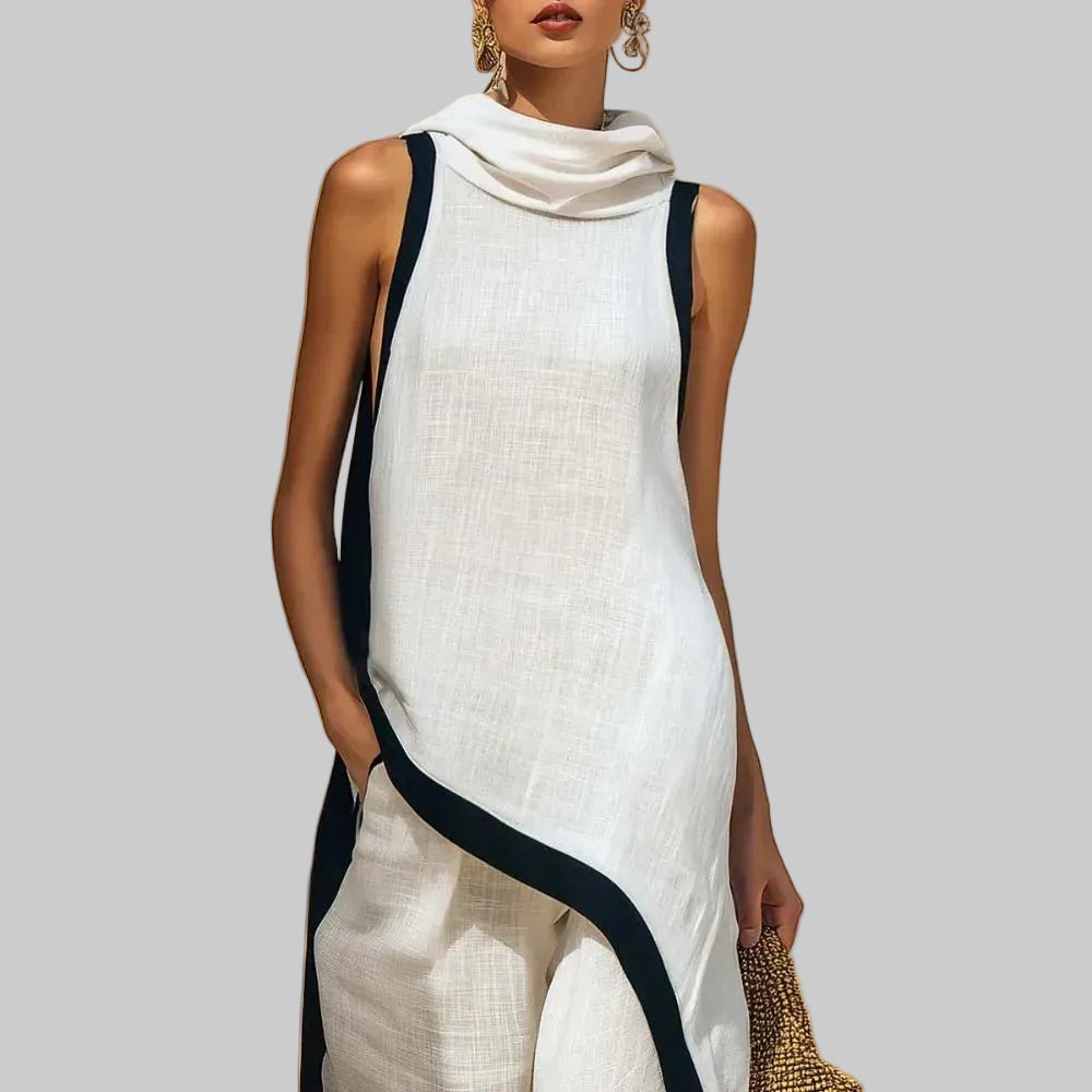 Nadia Conjunto Efecto Lino Atemporal con Diseño Minimalista