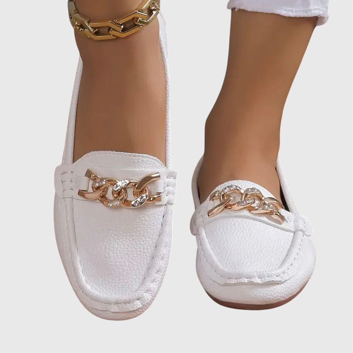 Eden - Mocasines planos con hebilla de diamante