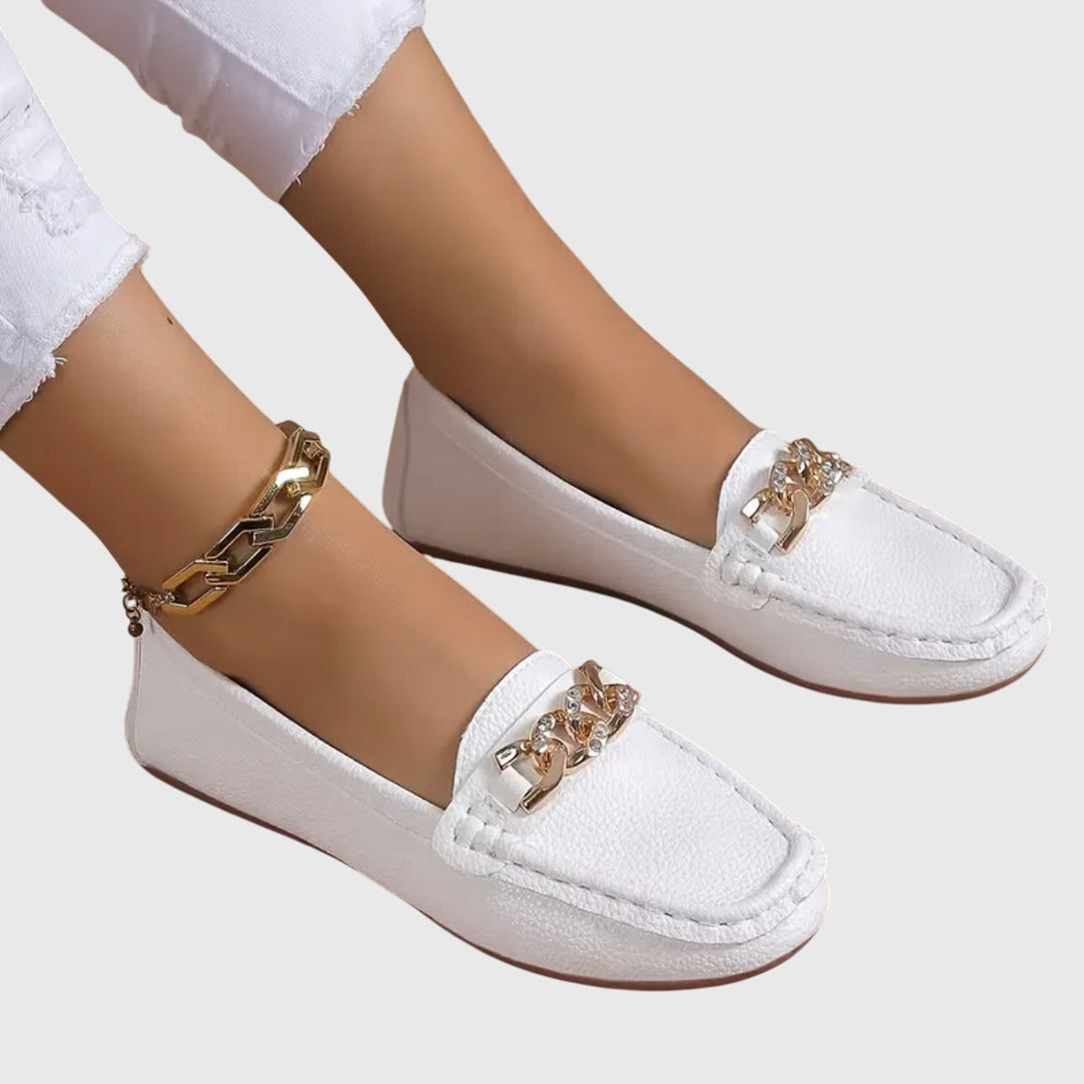 Eden - Mocasines planos con hebilla de diamante