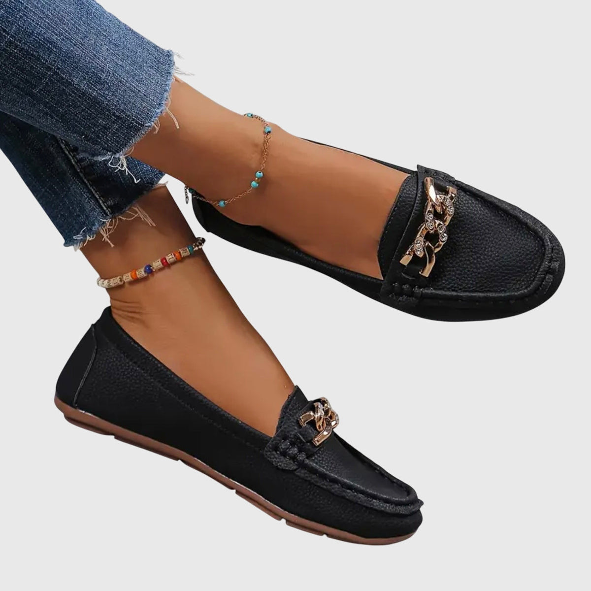 Eden - Mocasines planos con hebilla de diamante