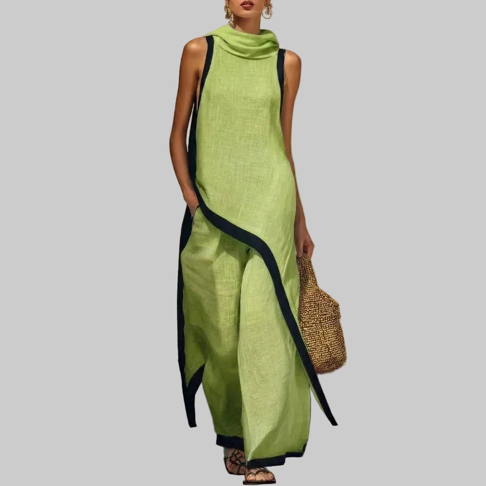 Nadia Conjunto Efecto Lino Atemporal con Diseño Minimalista