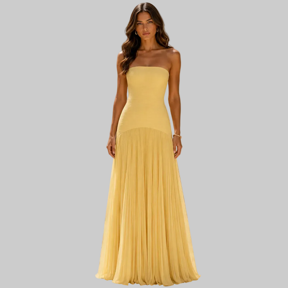 Vestido con diseño de hombros descubiertos