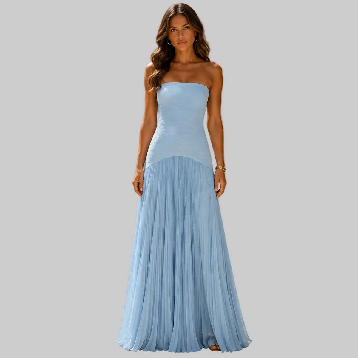 Vestido con diseño de hombros descubiertos