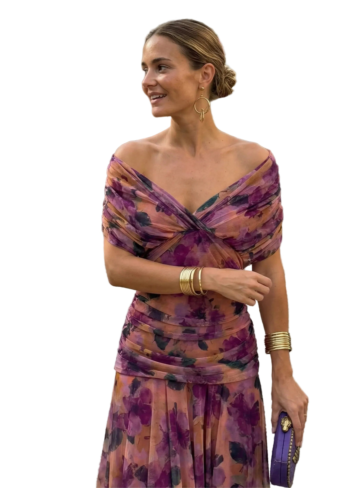 Vestido largo con escote en V