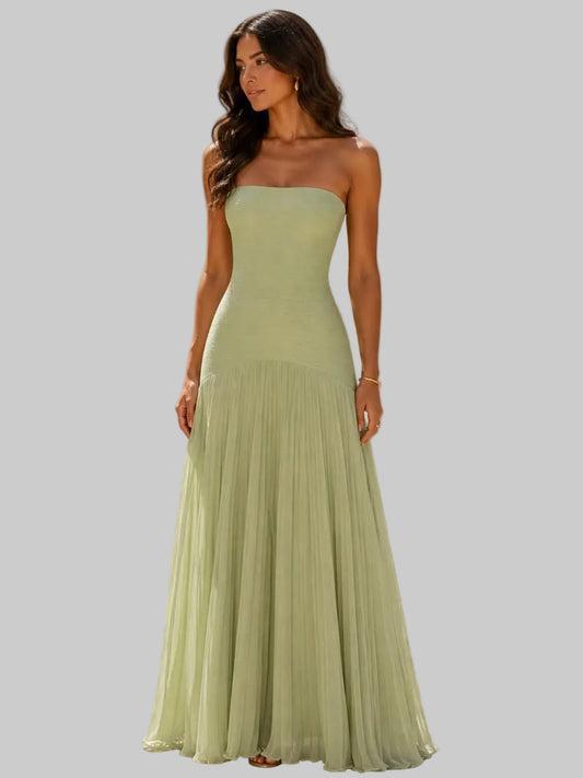 Vestido con diseño de hombros descubiertos