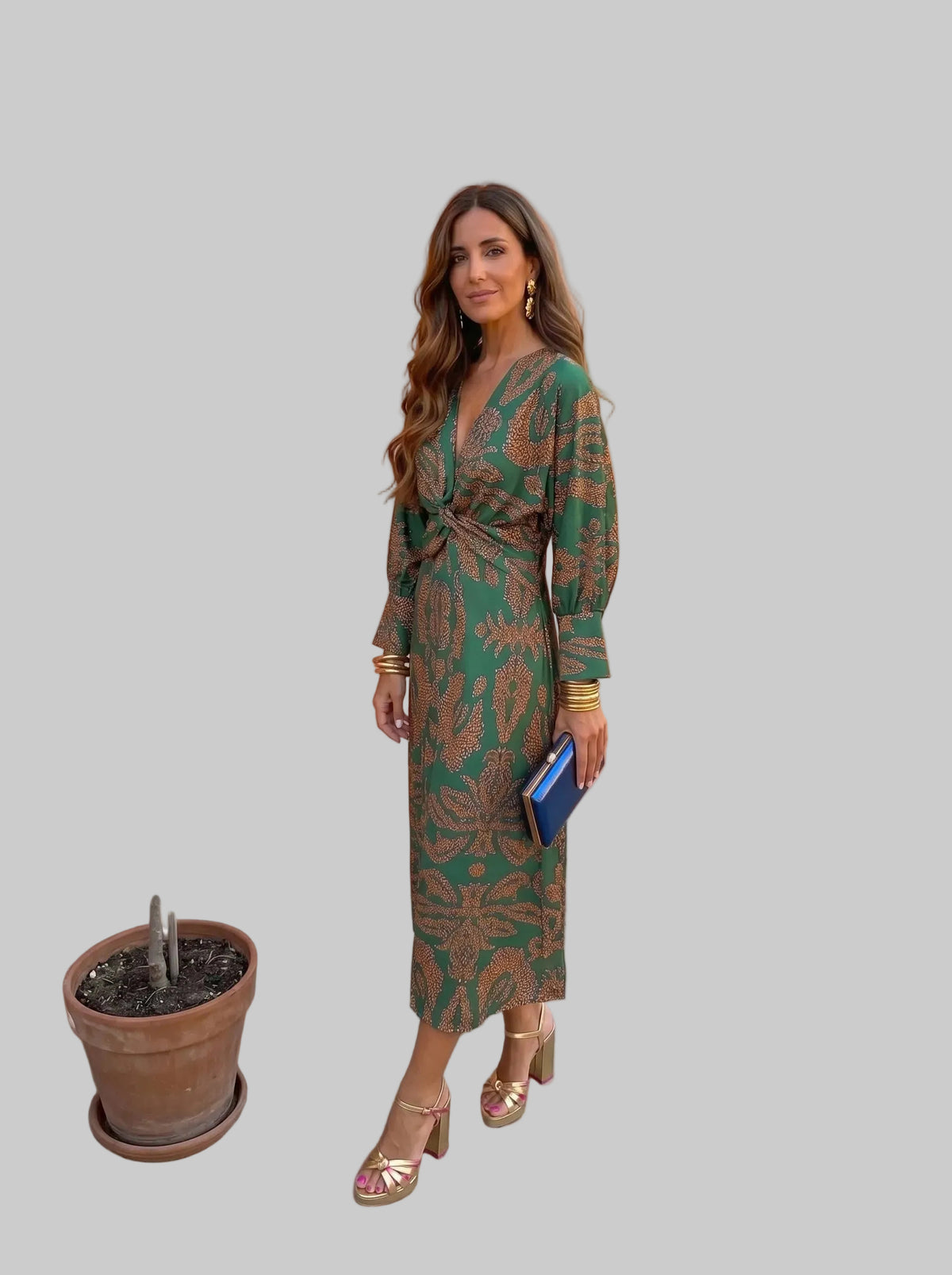 Vestido midi con estampado