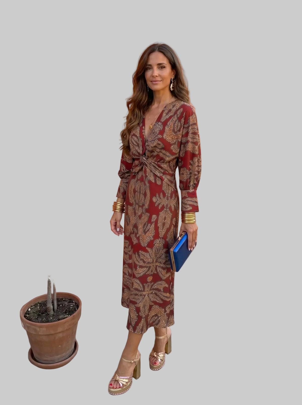 Vestido midi con estampado