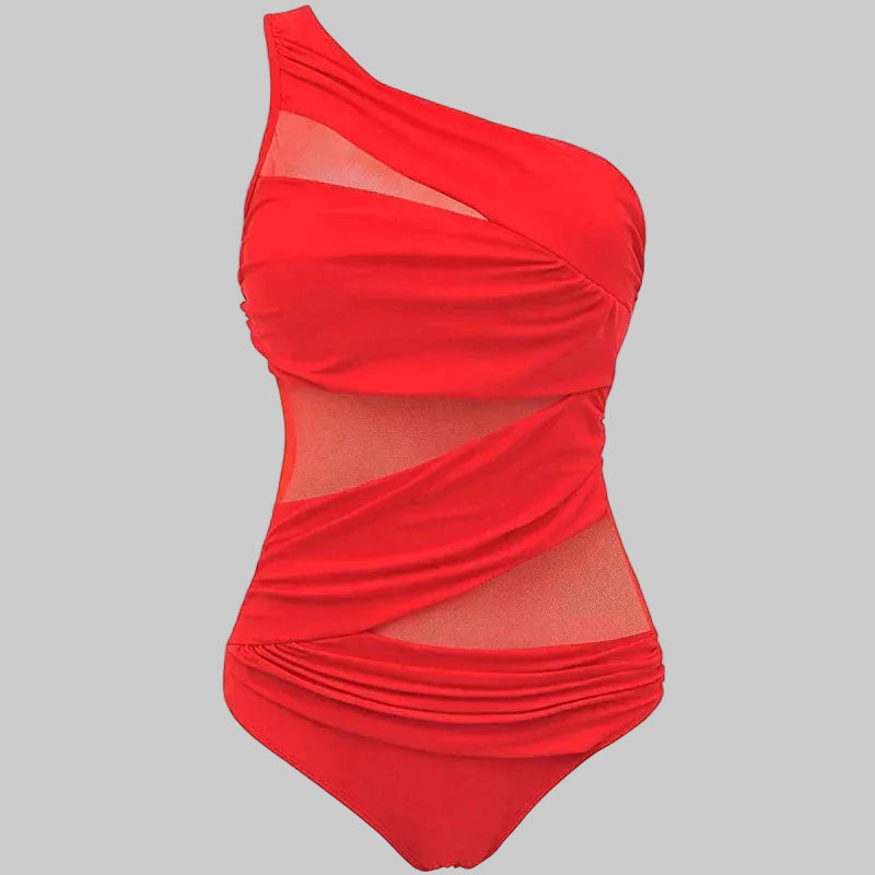 Nayla | Traje de Baño Elegante de un Solo Hombro en Tallas Grandes