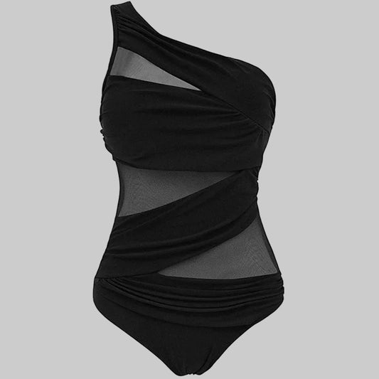 Nayla | Traje de Baño Elegante de un Solo Hombro en Tallas Grandes