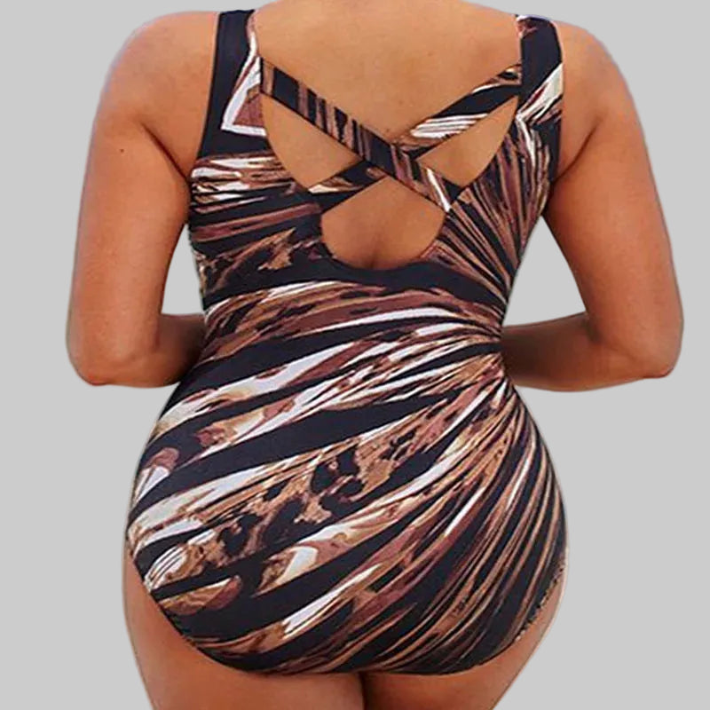 Lina | Monokini con Push-Up de Rayas para un Look Femenino de Verano