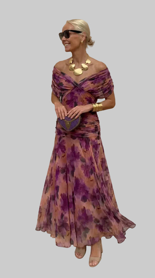 Eloísa™ | Vestido Largo Floral de Gasa