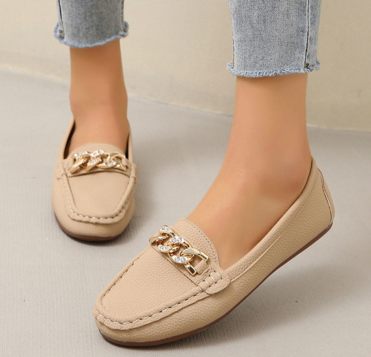 Eden - Mocasines planos con hebilla de diamante