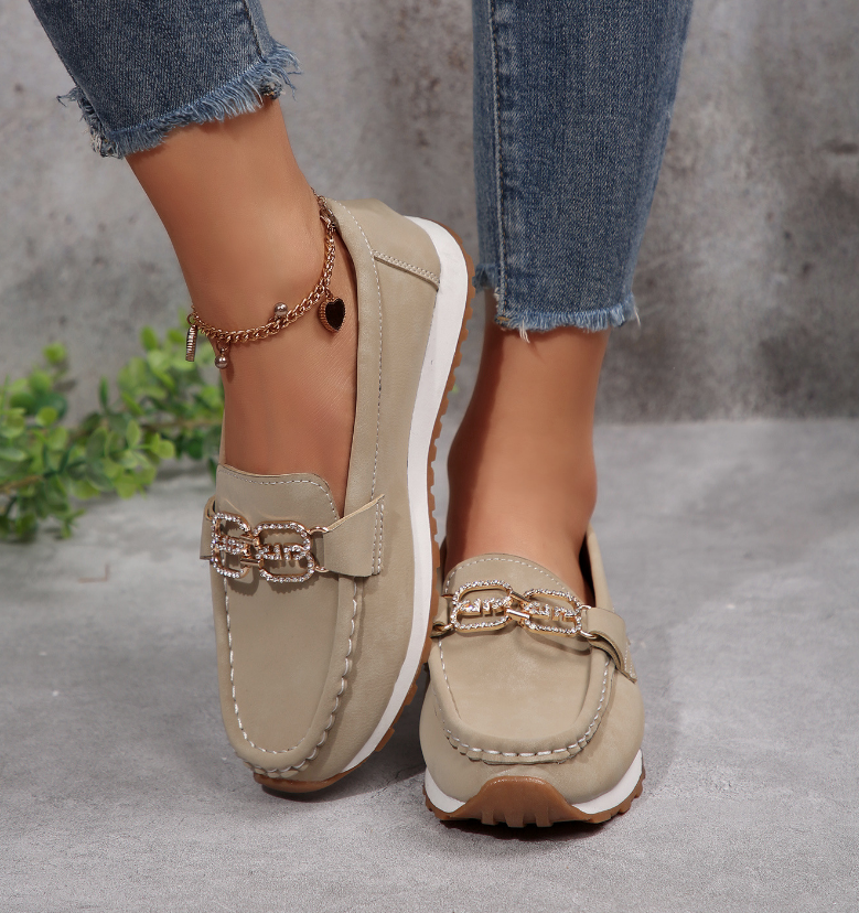 Emma - Mocasines elegantes con hebilla de diamante