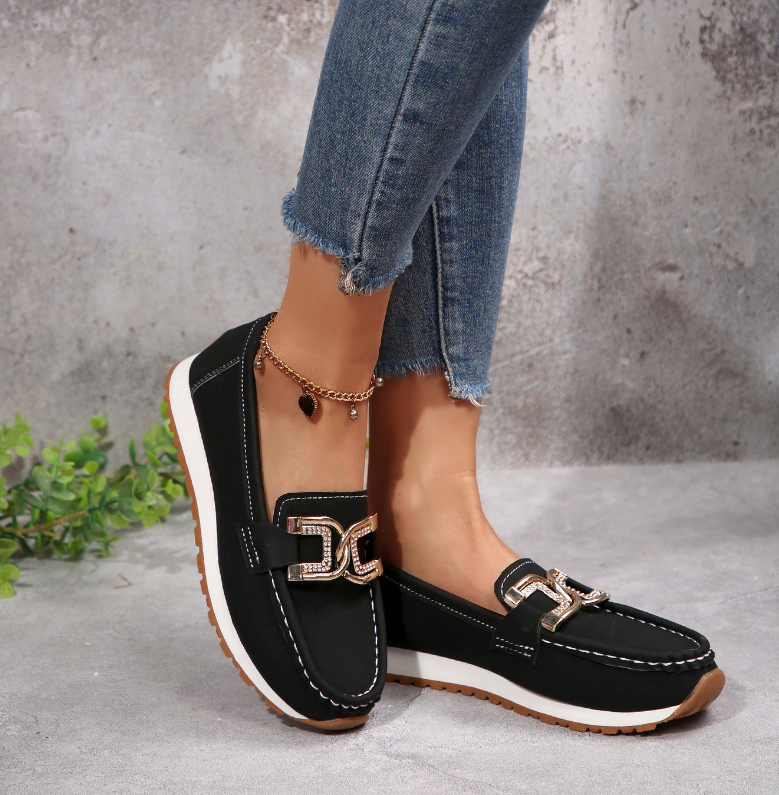Emma - Mocasines elegantes con hebilla de diamante