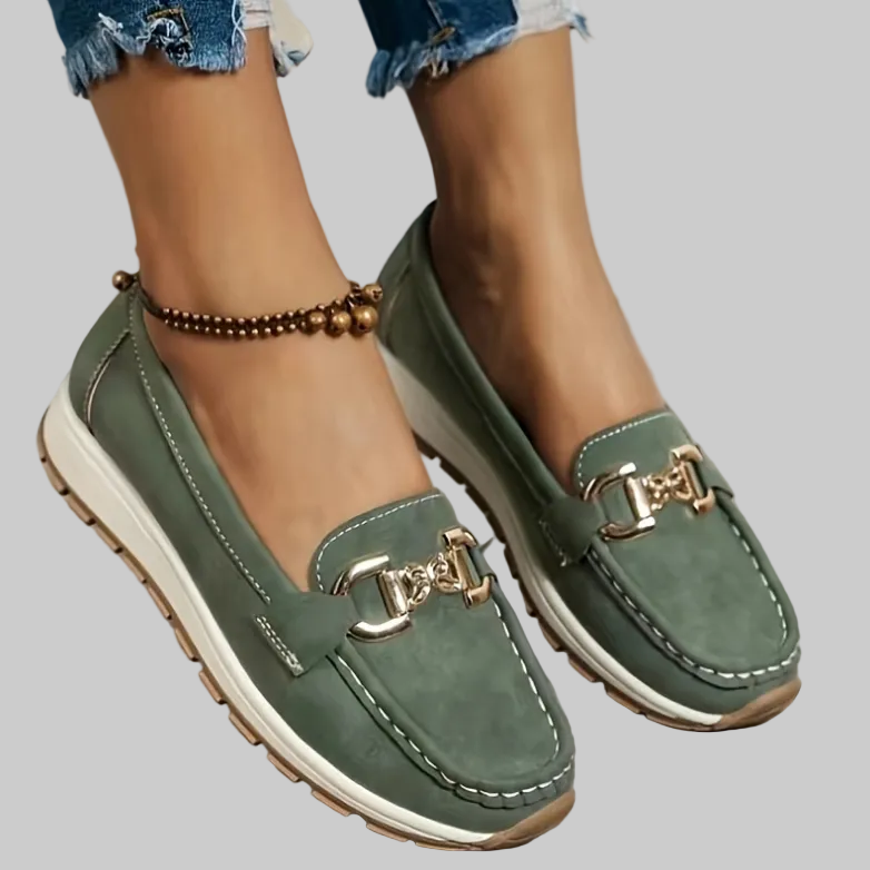 Eloise - Mocasines verdes con hebilla