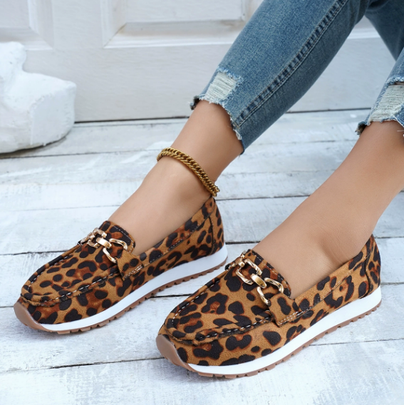 Everly - Mocasines con estampado de leopardo