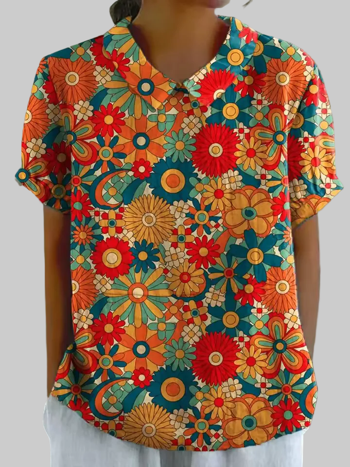 Hazel | Camisa Floral Retro