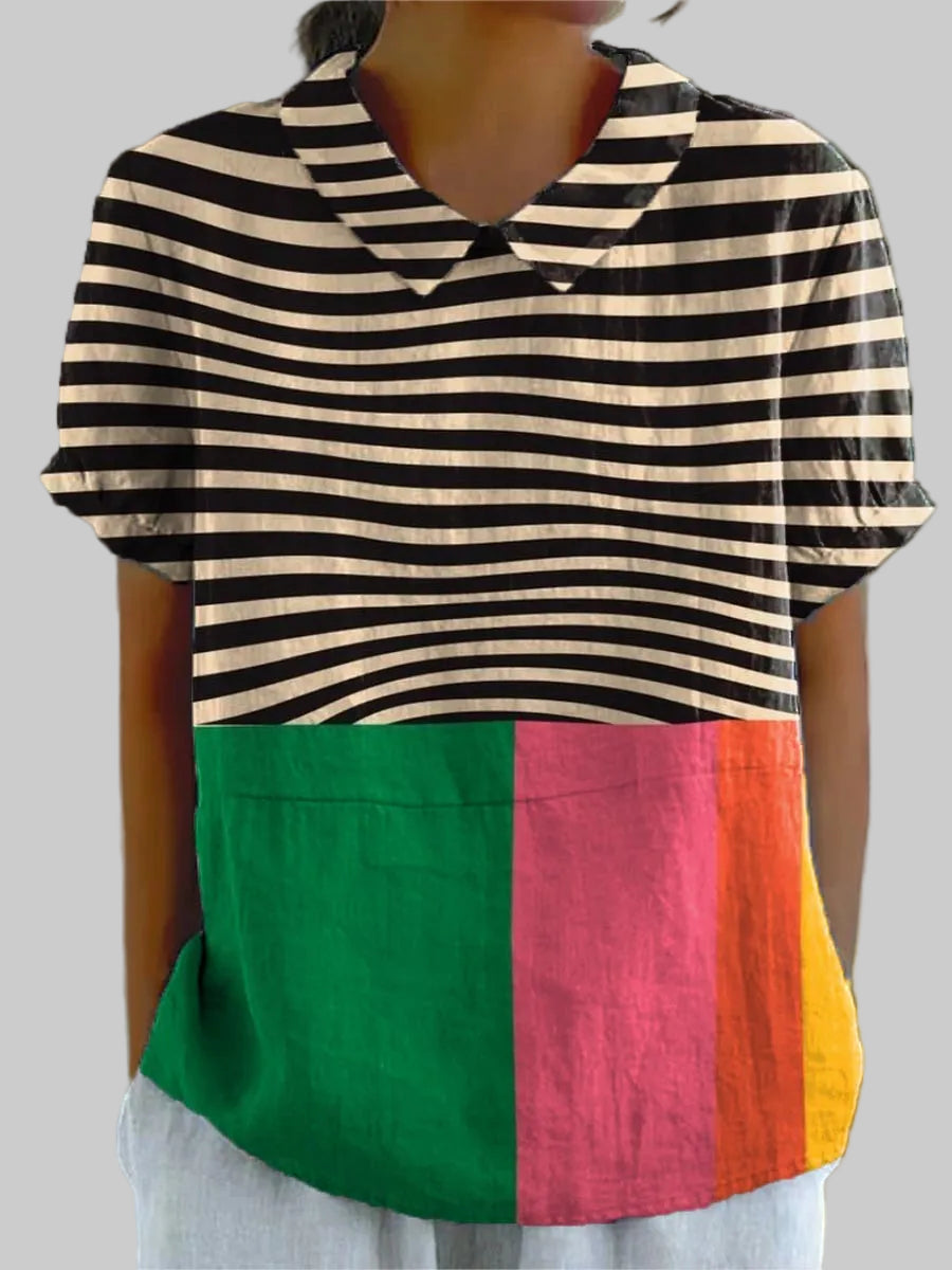 Eva | Camisa de Rayas Multicolor