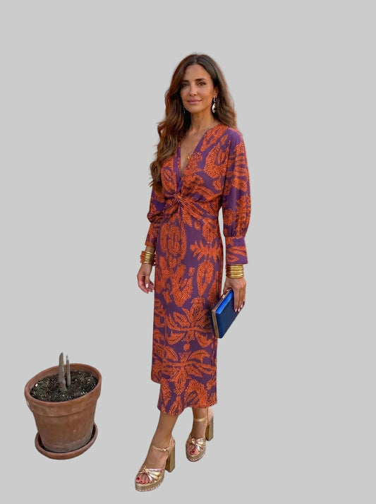 Vestido midi con estampado